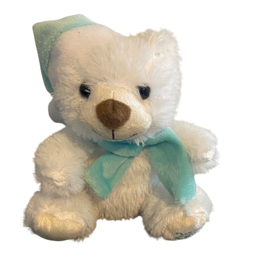 Tom's Toy International 2022 Plush Teddy Bear Santa Hat 6.5" Stuffed Animal‎